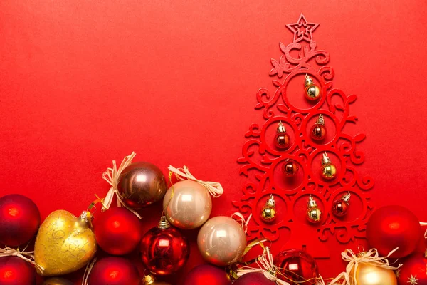 Natale Capodanno Composizione Con Decorazioni Natalizie — Foto Stock