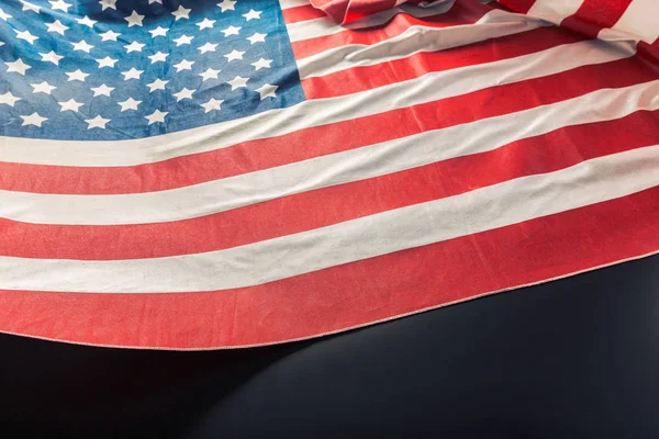Bandera Americana Sobre Fondo Oscuro Primer Plano —  Fotos de Stock