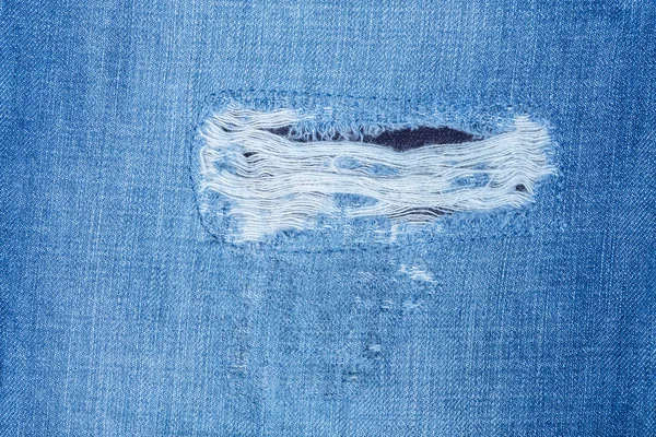 Detalj Blå Jeans Närbild Textur — Stockfoto