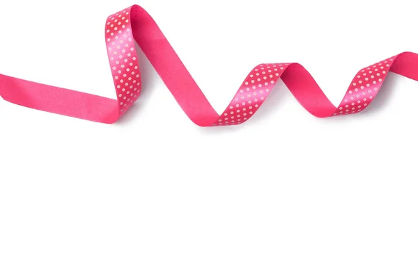 Pink Ribbon Isolated White Background Close — Stock Photo, Image