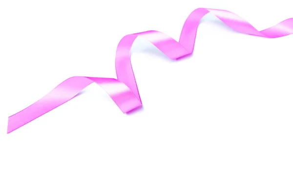 白色背景上的粉红色丝带 — 图库照片