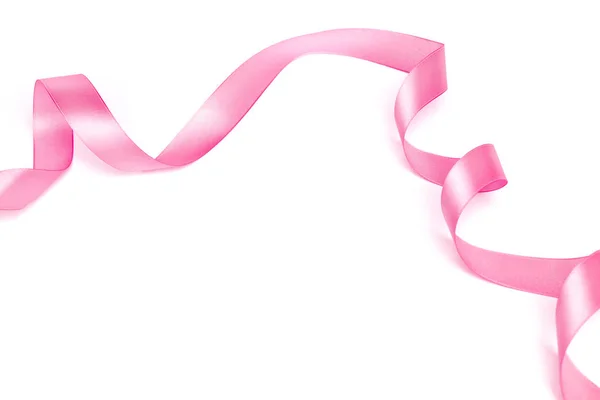 Roze Lint Geïsoleerd Witte Achtergrond Close — Stockfoto