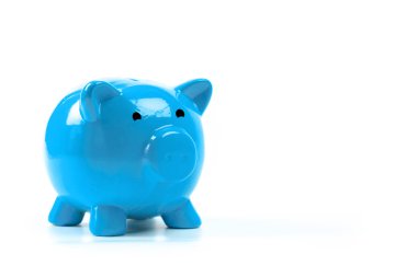 Mavi seramik kumbara, yakın çekim  