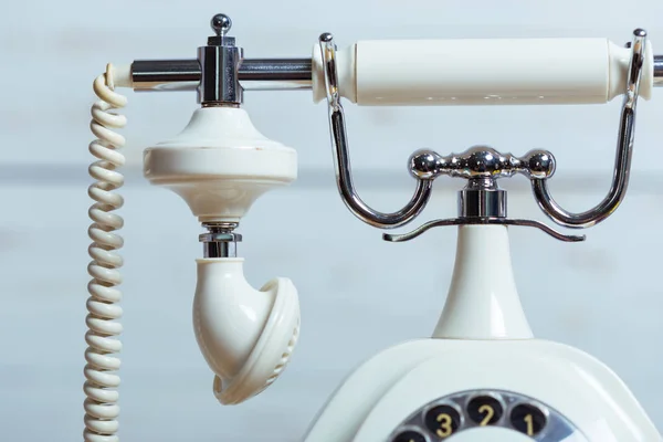 Front View White Retro Telephone — Stock Photo, Image