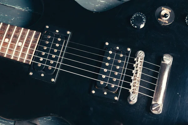 Piezas Guitarra Eléctrica Sobre Fondo Madera Cerca —  Fotos de Stock