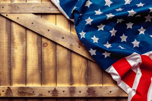 American Flag Weathered Rustic Wooden Background — Stock Photo, Image