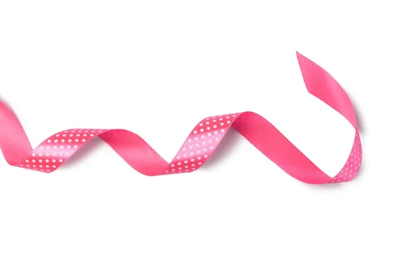白色背景上的粉红色丝带 — 图库照片