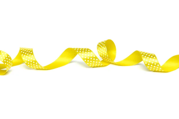 Yellow Ribbon Isolerade Vit Bakgrund Närbild — Stockfoto