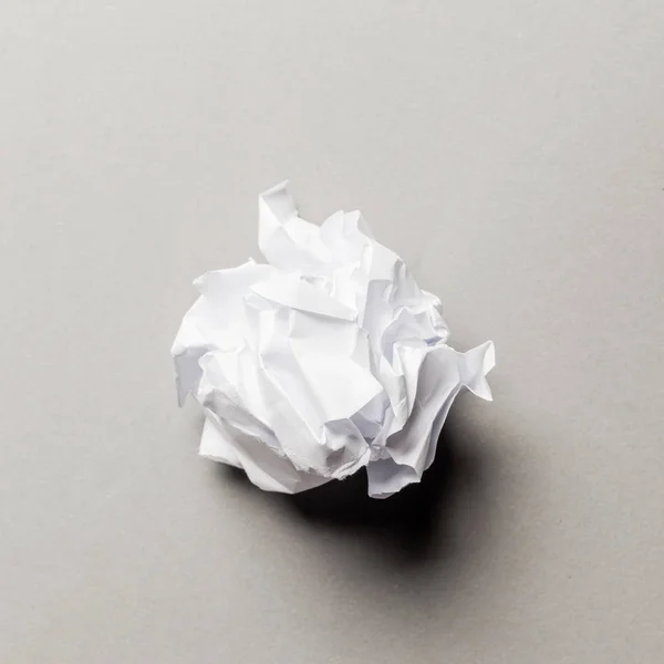 Crumpled Paper Ball Grey Background Close — Stock Photo, Image