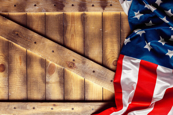 close-up of white, red and blue american flag