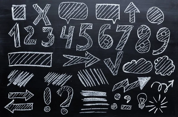 Hand Drawn Info Graphic Elements Chalkboard — Stock Photo, Image