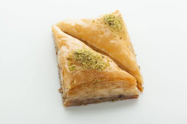 Lezzetli Türk zevk izole üzerinde beyaz arka plan, yakın çekim 