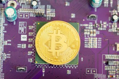 Fotoğraf altın Bitcoin. İş