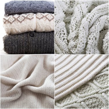 Örgü ve tığ kolaj, sanatsal kavram.