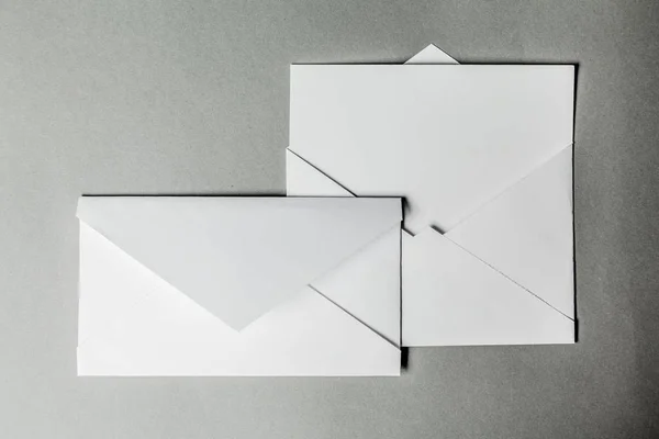 Close Lotes Envelopes Brancos Branco — Fotografia de Stock