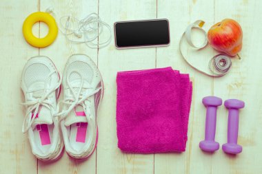 spor malzeme yükseltilmiş görünümünü ahşap tablo