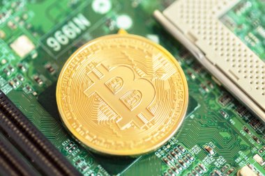 Fotoğraf altın Bitcoin. İş