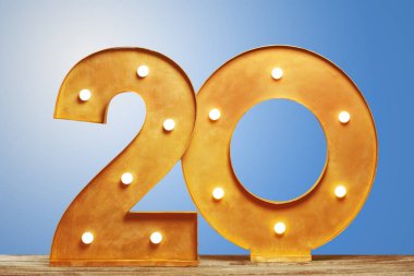 Ampulleri parlayan ile büyük plastik numaraları