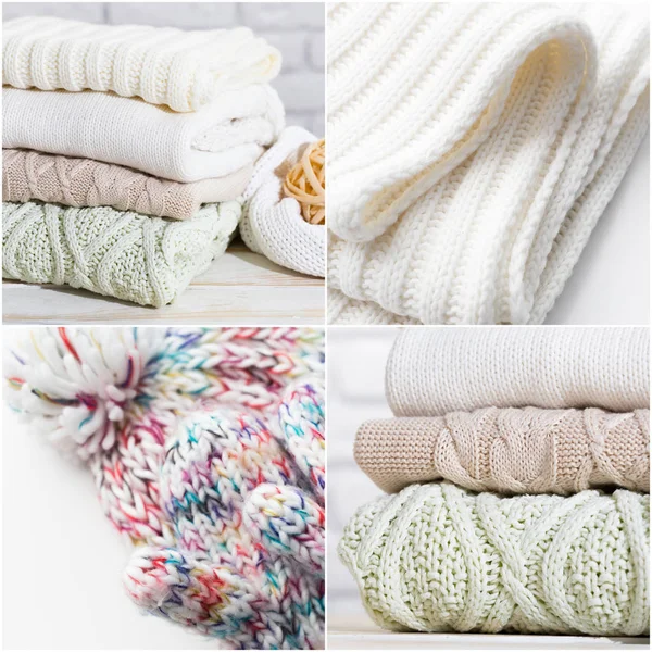 Örgü ve tığ kolaj, sanatsal kavram.