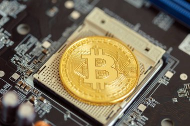 Fotoğraf altın Bitcoin. İş
