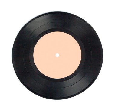 Beyaz arka plan üzerinde yalıtılmış vinil disk