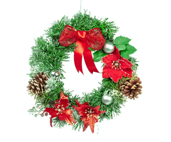 Beyaz arka planda izole edilmiş Noel dekorasyonu