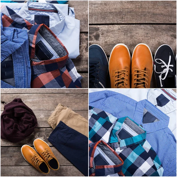 Collage Von Männerkleidung — Stockfoto