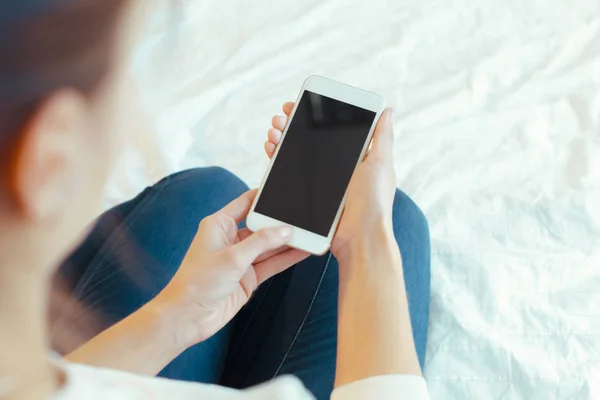 Woman Modern Mobile Phone Hands — Stock Photo, Image