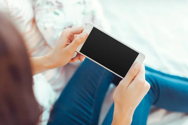 Woman Modern Mobile Phone Hands — Stock Photo, Image