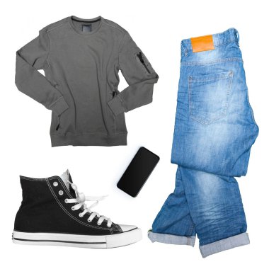 beyaz izole erkek giyim koleksiyonu