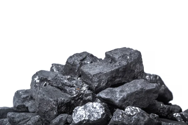 Натуральне Деревне Вугілля Ізольовано Білому — стокове фото