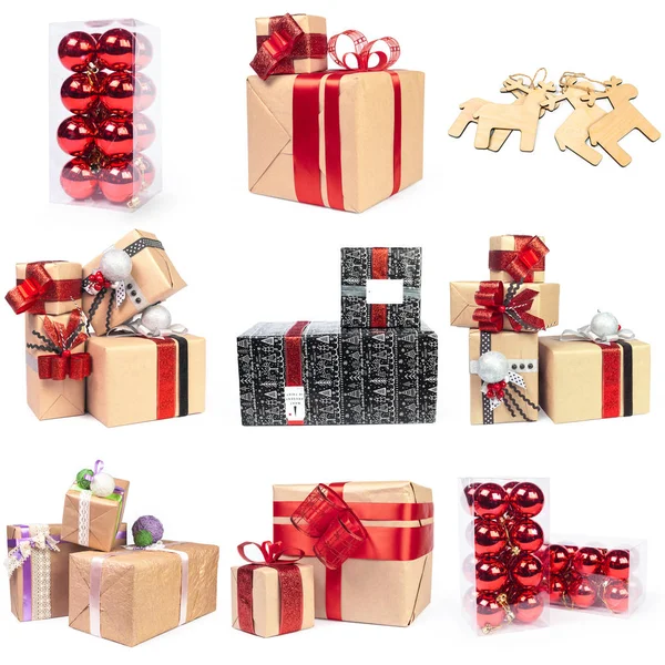 Beyaz arka plan üzerinde izole Noel nesne grubu