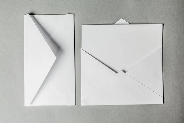 Close Lotes Envelopes Brancos Branco — Fotografia de Stock