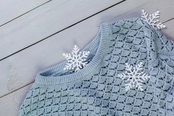 Kazak üzerine ahşap arka plan