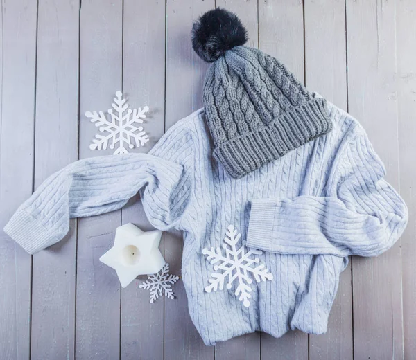 Kazak üzerine ahşap arka plan