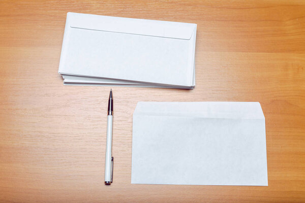 Photo of blank envelopes, close up