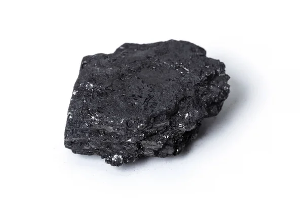 Carvão Natural Madeira Isolado Branco — Fotografia de Stock
