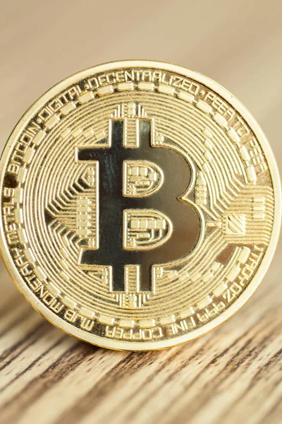 Foto Golden Bitcoin Negócios — Fotografia de Stock