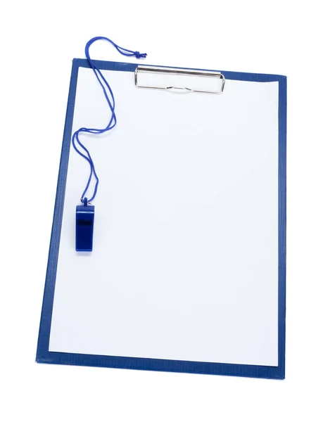 Blank Clipboard Coaches Whistle Copy Space Royalty Free Stock Photos