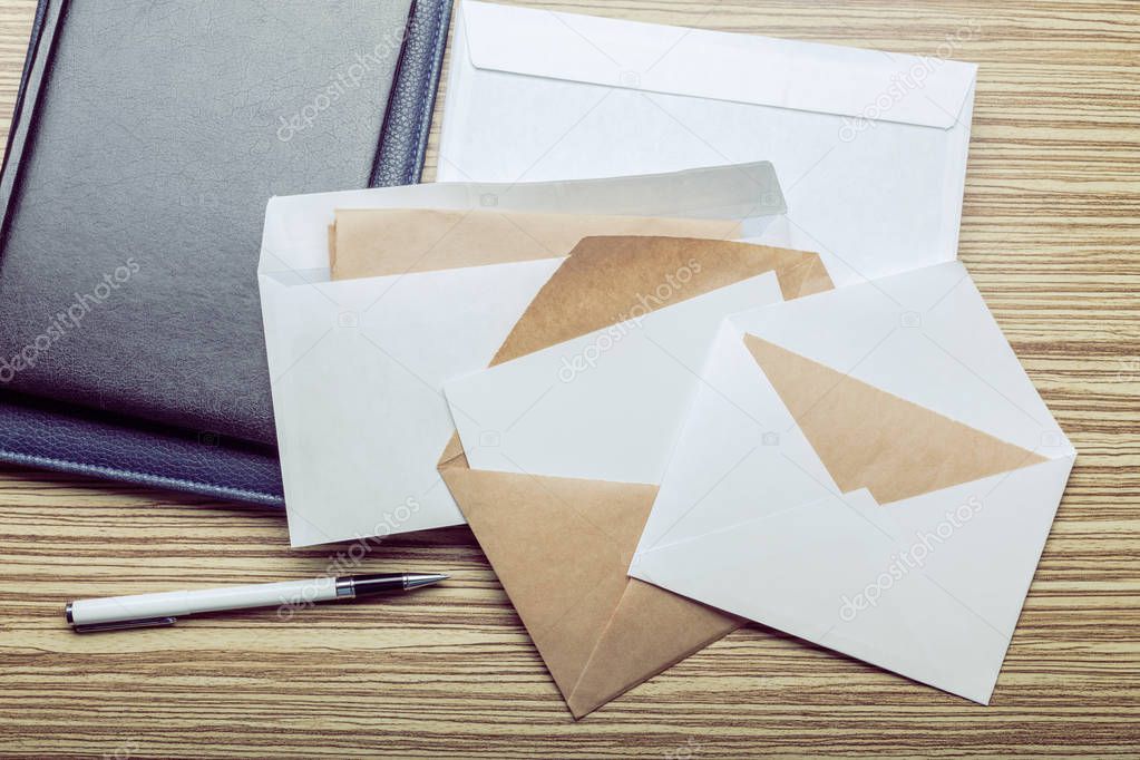 Photo of blank envelopes, close up