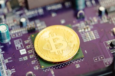 Fotoğraf altın Bitcoin. İş