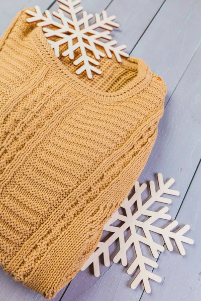 Sweater Wooden Background — Stock Photo, Image