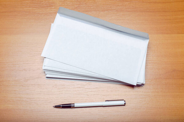 Photo of blank envelopes, close up