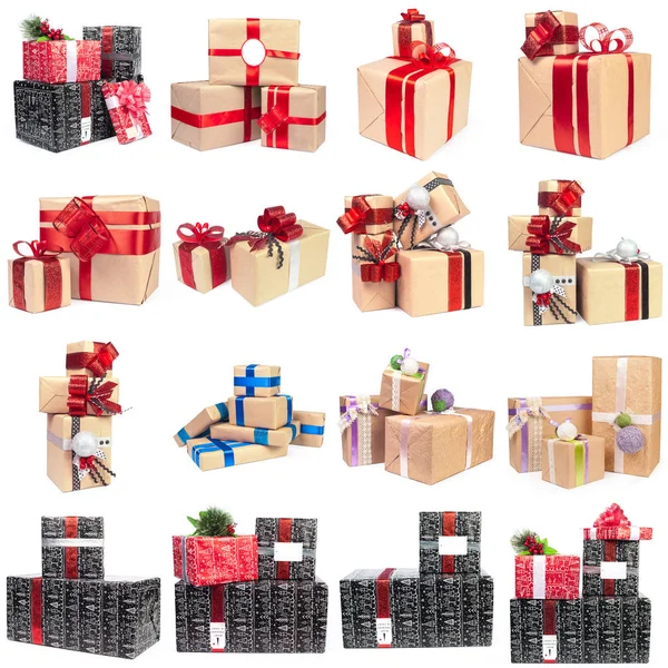 Beyaz arka plan üzerinde izole Noel nesne grubu