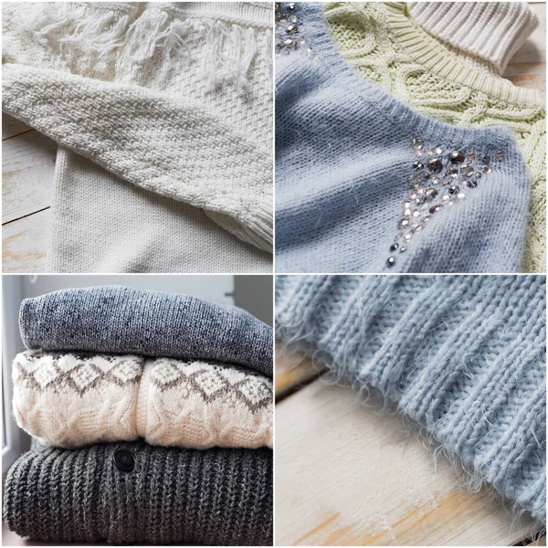 Örgü ve kolaj giysilerle tığ