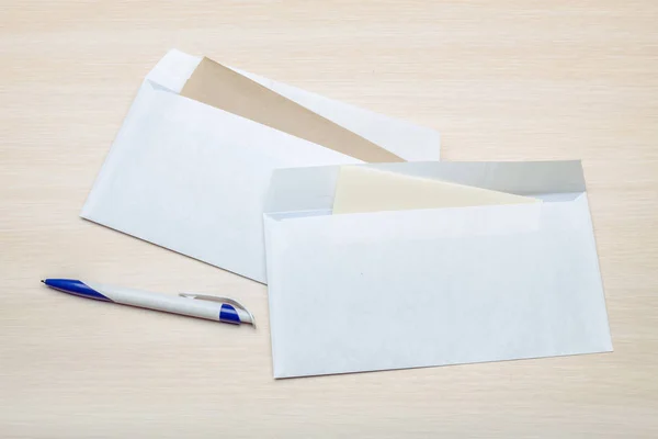 Foto Envelopes Branco Close — Fotografia de Stock