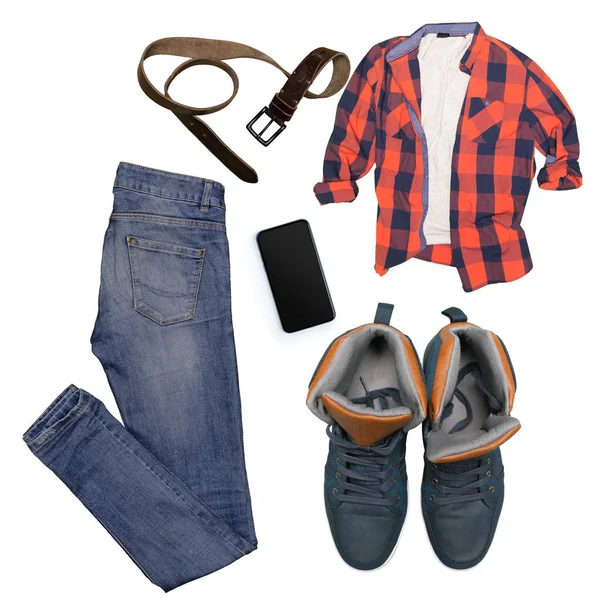 beyaz izole erkek giyim koleksiyonu