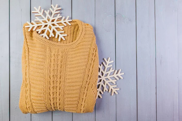 Kazak üzerine ahşap arka plan