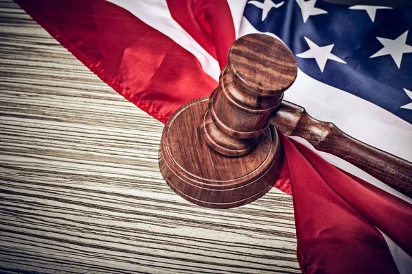 Judge Gavel Background Usa Flag — Stock Photo, Image