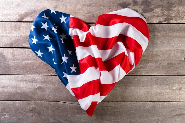 Bandera Americana Sobre Fondo Madera — Foto de Stock